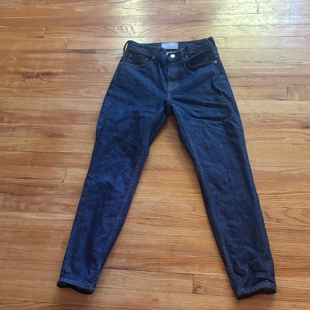 Everlane High Rise Dark Wash Skinny Jeans